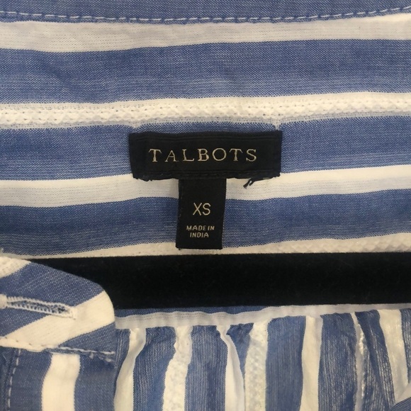 Talbots striped popover top with lace size… - Picture 3 of 6